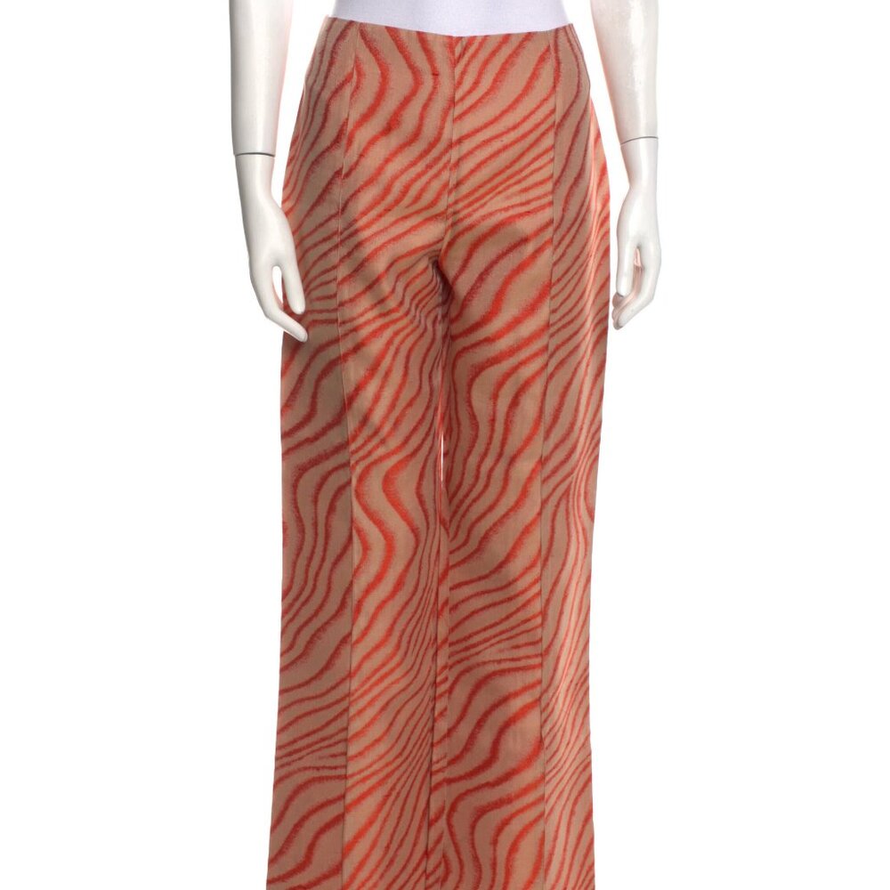 Valentino Orange Printed Wide Leg Pants Animal Print Mood Dressing Bright Pants